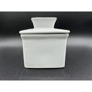 Fox Run Butter Keeper Stoneware White “Butter Bell Style” Square